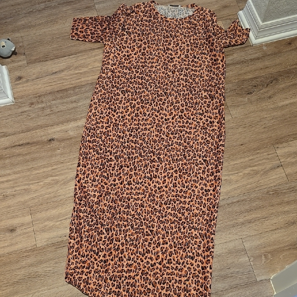 Leopard Print Midi Dress
